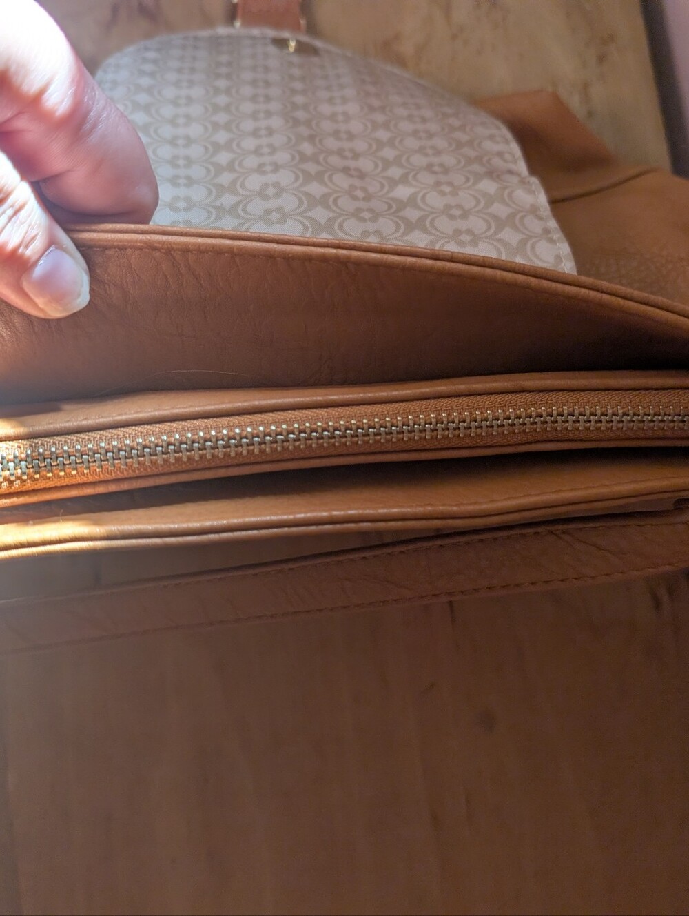 Classic Tan Crossbody Bag with Buckle Detail - Picture 6 of 11